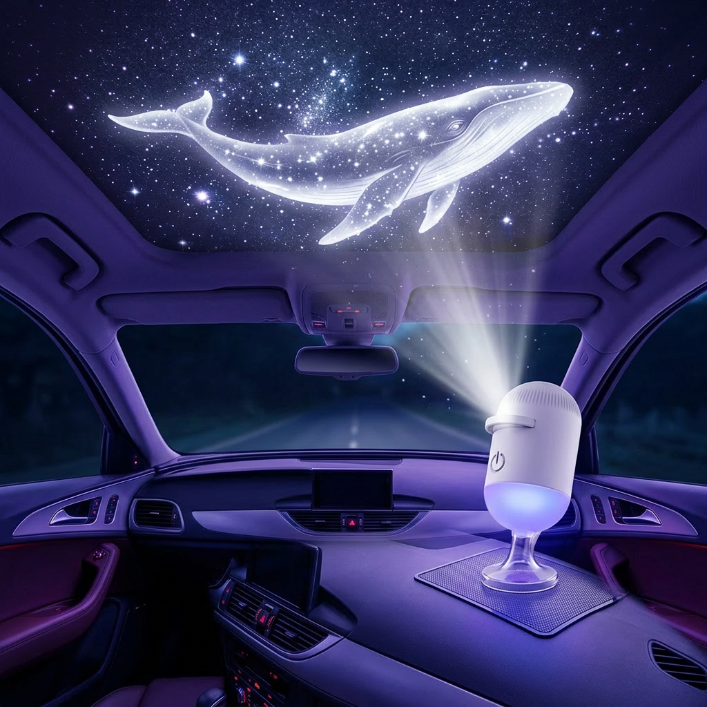 USB Ambient Light projicerar galax och val på biltaket